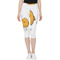 Chick Easter Cute Fun Spring Inside Out Lightweight Velour Capri Leggings 