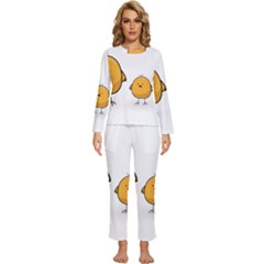 Chick Easter Cute Fun Spring Womens  Long Sleeve Lightweight Pajamas Set