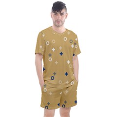 Cross Circles White Circles Men s Mesh T-shirt And Shorts Set
