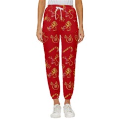 Holy Night - Christmas Symbols  Women s Cropped Drawstring Pants