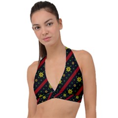 Background Pattern Texture Design Halter Plunge Bikini Top