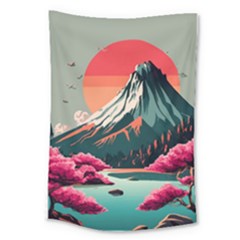 Mountain Landscape Sky Fuji Nature Large Tapestry by Cendanart