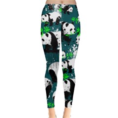 Panda Eating Leggings  by CoolDesigns