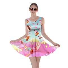 Mint Dessert Hill Pink Lollipop Candy Macaroon Cupcake Donut Skater Dress by CoolDesigns