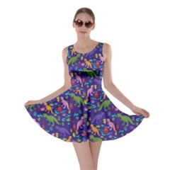 Colorful Dino Purple Purple Dinosaur Skater Dress by CoolDesigns