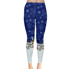 Let It Snow Red Snowing Leggings  by CoolDesigns