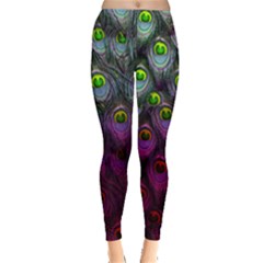 Elegant Peacock Purple Pattern Leggings by CoolDesigns