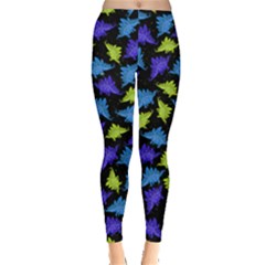 Dinosaur Space Yellow Dinosaur Leggings  by CoolDesigns