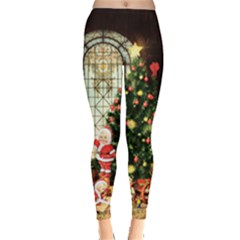 Santa Baby Red Snowing Leggings  by CoolDesigns
