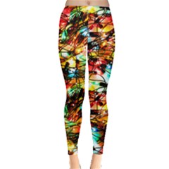 Colorful Neon Xmas Lights Double Sided Leggings  by CoolDesigns