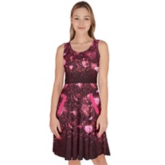 Shine Valentines Day Hot Pink Knee Length Skater Dress With Pockets by CoolDesigns