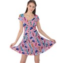 Science Lab Flask Pattern Pink Cap Sleeve Dress View1