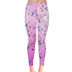 Colorful Notes Pink Black Pattern With Music Notes Treble Clef Women s Leggings by CoolDesigns