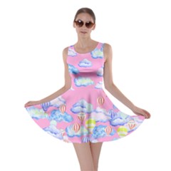 Cute Pink Hot Air Balloon Pattern Skater Dress by CoolDesigns