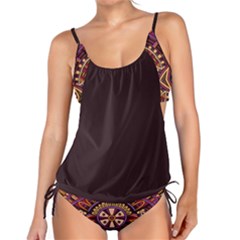 Brown Africa Purple Floral Tankini Set by CoolDesigns