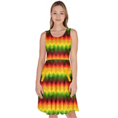 Yellow Marijuana World Sun Rasta Marijuana Leaves Knee Length Skater Dress With Pockets by CoolDesigns