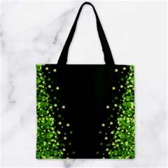 Shamrock Dark Green St Patrick s Day Zipper Grocery Tote Bag by CoolDesigns
