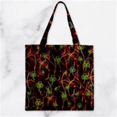 Neon Shamrock Dark Stretch Zipper Grocery Tote Bag by CoolDesigns