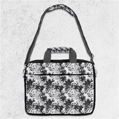 Dark Gray Floral Pattern Flowers 13  Shoulder Laptop Bag  by CoolDesigns
