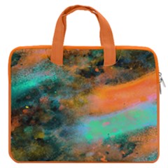Orange Starry Night Space Constellations Planets Carrying Handbag Laptop 16  Double Pocket Laptop Bag  by CoolDesigns