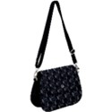 Black Pattern with Music Notes Treble Clef Saddle Handbag View1