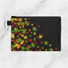 Cannabis Black Marijuana Leaves Canvas Cosmetic Bag  by CoolDesigns