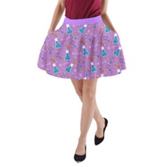 Chemistry Science Pattern Violet A-line Pocket Skirt by CoolDesigns
