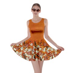 Orange Bats Pumpkin Fun Halloween Skater Dress by CoolDesigns