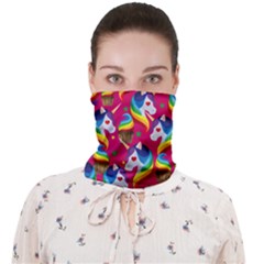 Unicorn Cakes Magenta Stars Print Seamless Face Mask Bandanas For Dust Outdoor (adult) by CoolDesigns