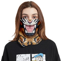 Hot Pink & Brown Tiger With Roar Mouth Pattern Seamless Face Covering Bandana (two Sides) by CoolDesigns