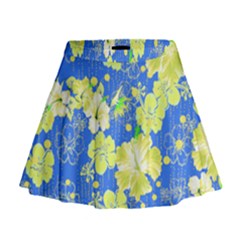 Blue Hawaii 2 Mini Flare Skirt by CoolDesigns
