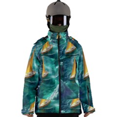 Dolphins Sea Ocean Water Men s Zip Ski And Snowboard Waterproof Breathable Jacket