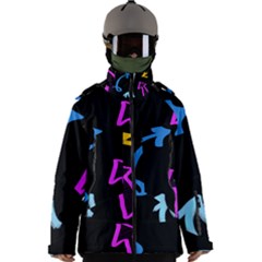 Ink Brushes Texture Grunge Men s Zip Ski And Snowboard Waterproof Breathable Jacket by Cemarart