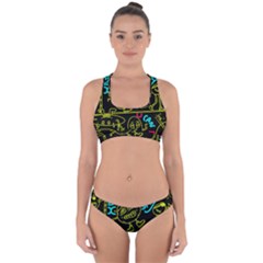Keep Smiling Doodle Cross Back Hipster Bikini Set