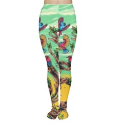 Monkey Tiger Bird Parrot Forest Jungle Style Tights by Grandong