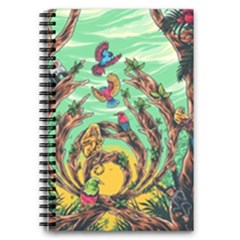 Monkey Tiger Bird Parrot Forest Jungle Style 5 5  X 8 5  Notebook by Grandong