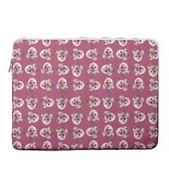 Whimsy Chickens Pattern 15  Vertical Laptop Sleeve Case With Pocket