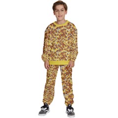 Whimsy Chickens Pattern (ai) Kids  Sweatshirt Set