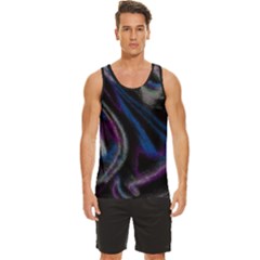 Multicolored Abstract Dynamic Shapes Print Men s Wide Collar Tank Top by dflcprintsclothing