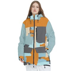 Grunge Brush Bright Colors Women s Multi Pockets Zip Ski And Snowboard Waterproof Breathable Jacket by Givinglala