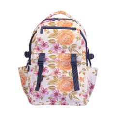 Peony Flower Pattern Background Carry-on Double Buckle Travel Backpack