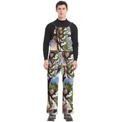 Springtime Pear Tree Blossoms Men s Side Zip Front Pouch Ski And Snowboard Bib Pants	