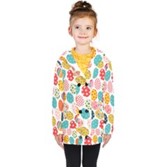 Easter Eggs Pattern, Easter Kids  Double Breasted Button Coat