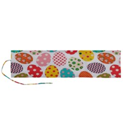 Easter Eggs Pattern, Easter Roll Up Canvas Pencil Holder (l)