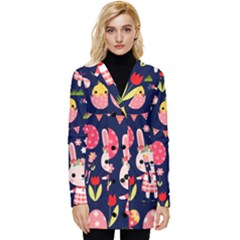 Bunny - Easter Pattern Button Up Hooded Coat 