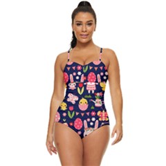 Bunny - Easter Pattern Retro Full Coverage Swimsuit