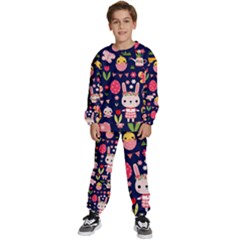 Bunny - Easter Pattern Kids  Sweatshirt Set