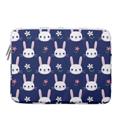 Cute Bunny Pattern, Easter, Koteto 14  Vertical Laptop Sleeve Case With Pocket