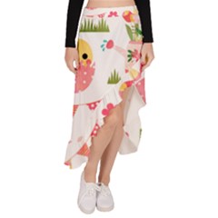 Cute Easter Bunny, Koteto, Animal, Baby Asymmetrical Ruffle Hem Skirt 
