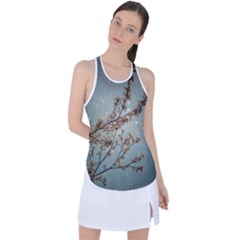 Dreamy Nature Motif Racer Back Mesh Tank Top